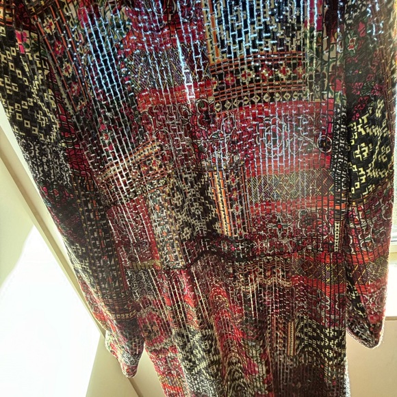 Zara women’s sheer abstract long sleeve midi dress in large - Picture 4 of 7